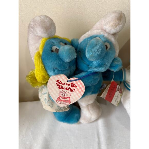 Vintage Peyo Wallace Brand  1979 and 1982 Smuf snd Smufette  Plushes - Picture 12 of 13